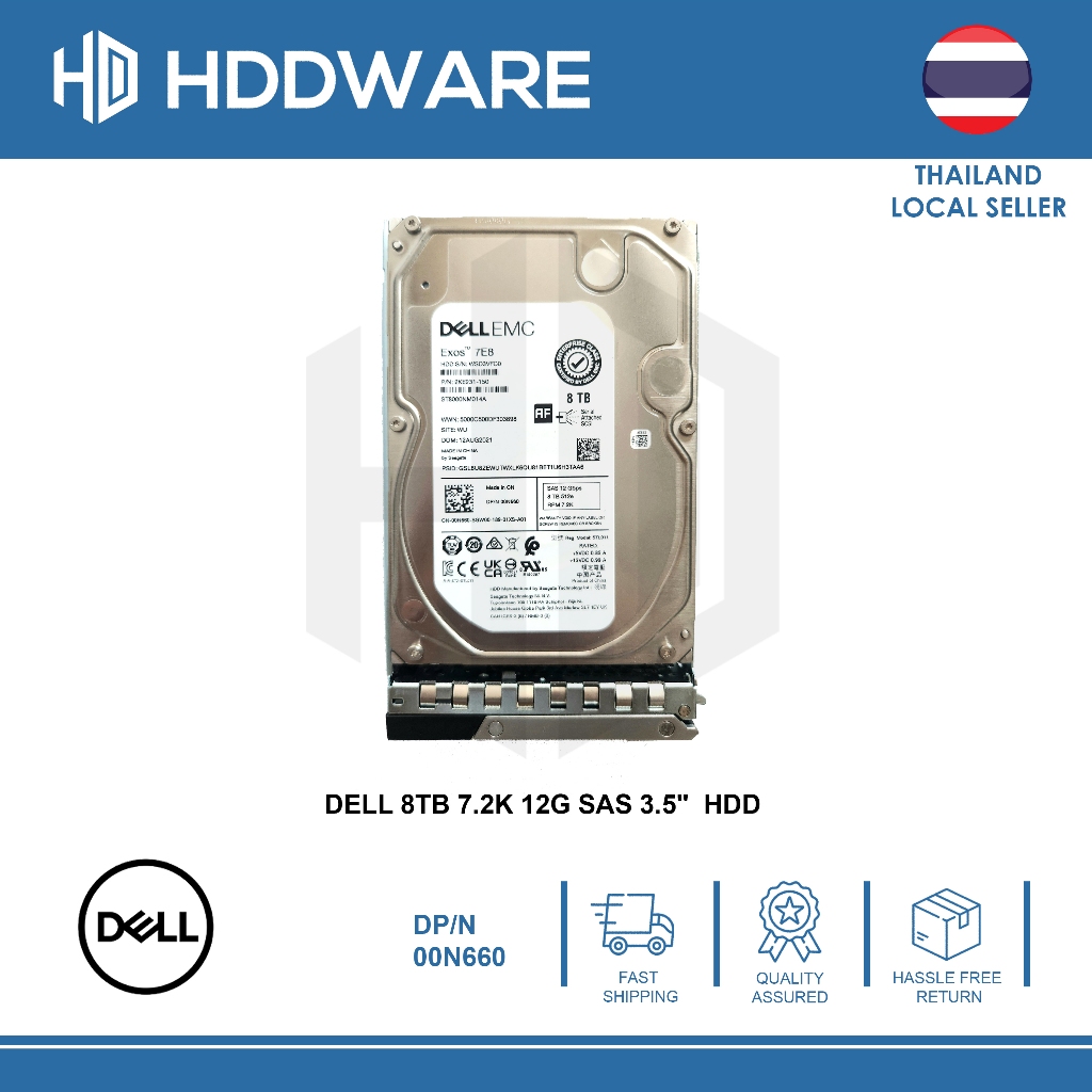 DELL 8TB 7.2K 12G SAS 3.5" 512e HDD // 00N660 // 2KE231-150 // ST8000NM014A