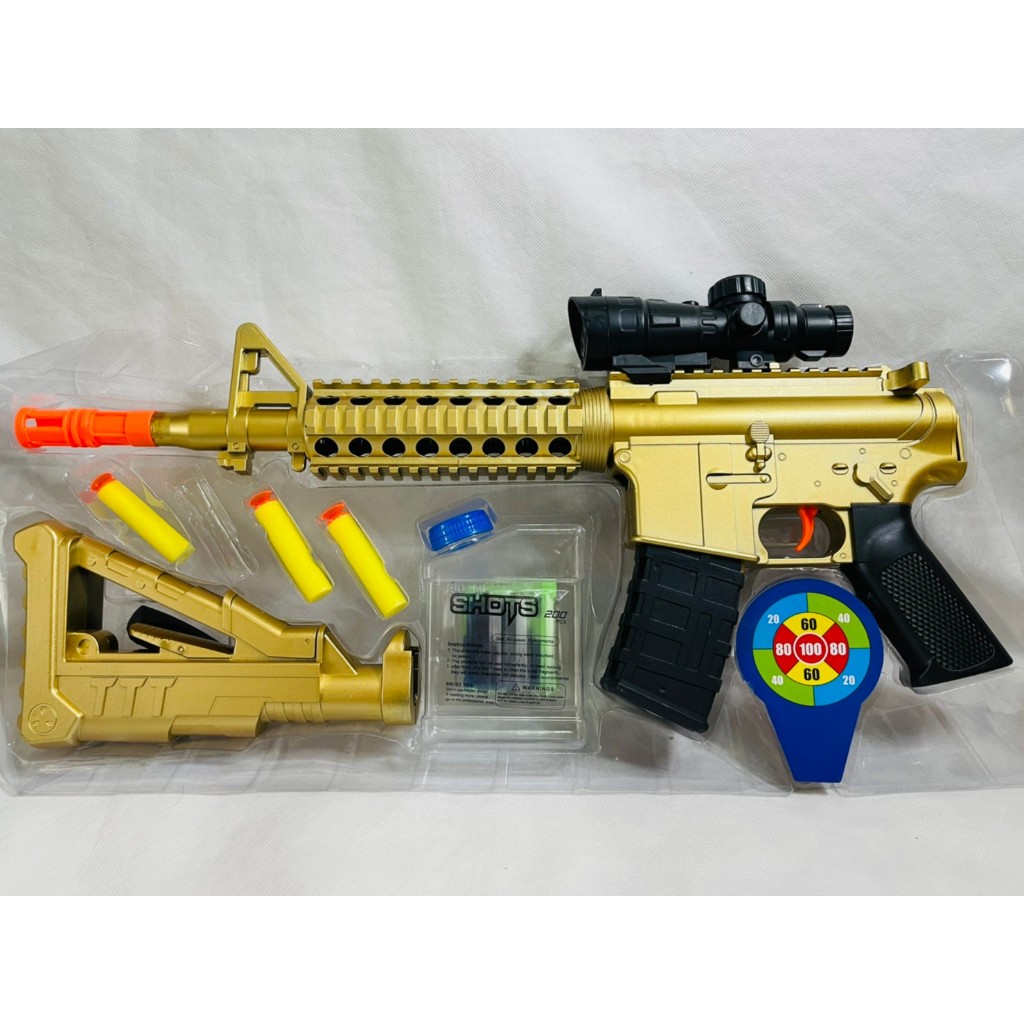 M-16 Reach 80 Feet Gun ปีนM16 ปีนถอดประกอบได้ ยิงกระสุนได้ 2 แบบ แถม กระสุนโฟมและกระสุนน้ำ พร้อมแผ่นเป้ายิง