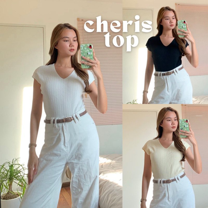 เสื้อไหมพรม คอวีแขนล้ำ 9สี ไหมพรมนุ่มไม่ร้อนไม่คัน ดีเทลไหมพรมทอฉลุลายตรงพรางหุ่น CR01