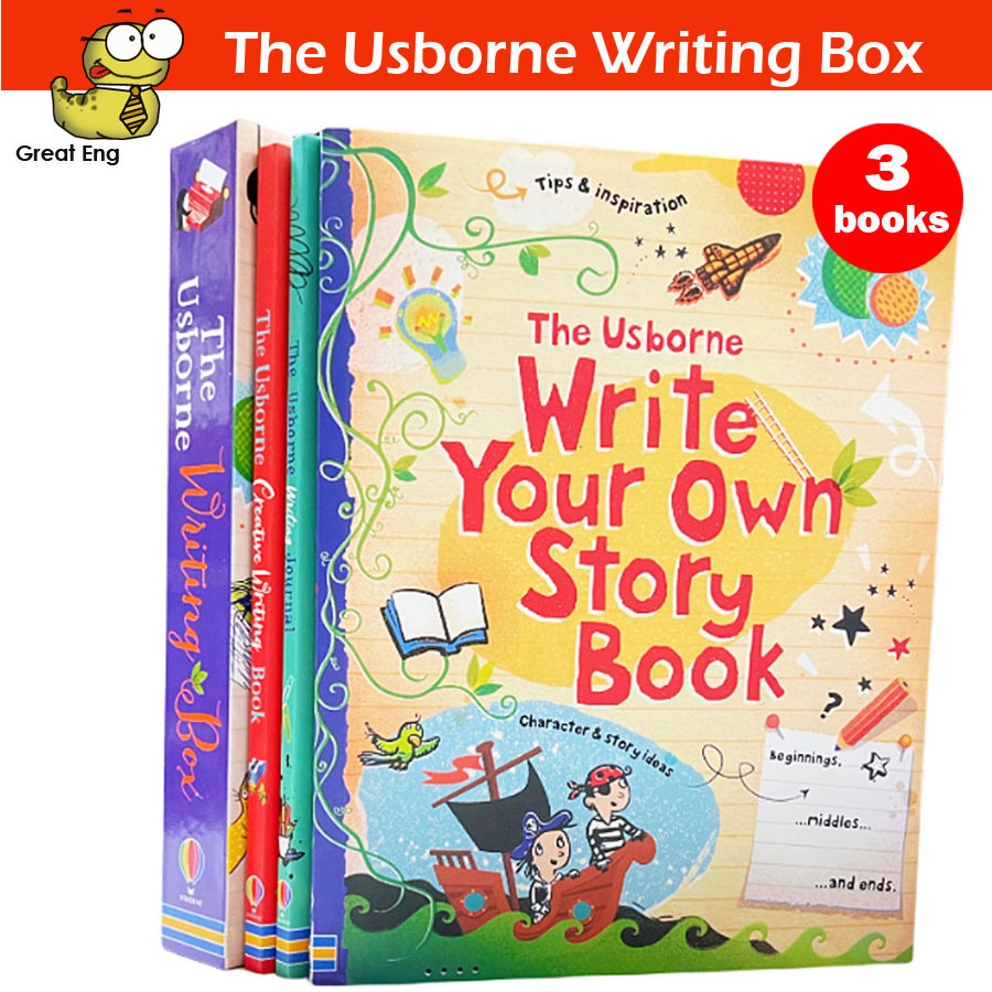(ใช้โค้ดรับcoinคืน10%ได้)*พร้อมส่ง*  The Usborne Writing Box 3 Books Collection Set (Creative Writing Book, Write Your O