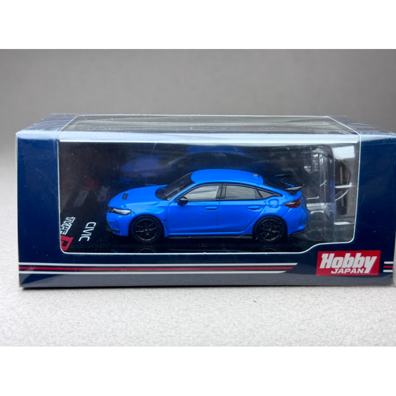 Honda Civic Type R FL5 w/ Engine Display Model Racing Blue Pearl Scale 1:64 ยี่ห้อ Hobby Japan
