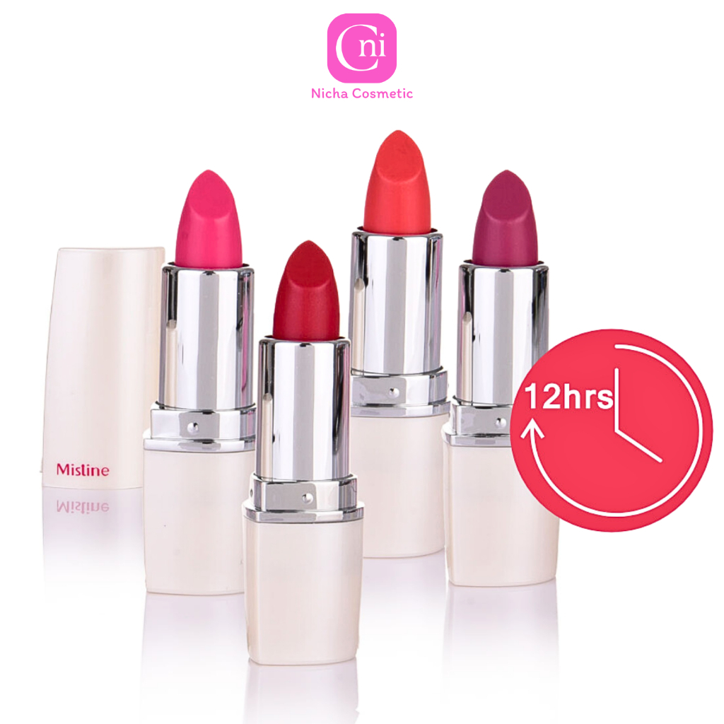 ลิปสติก ติดทน 12ชม. มิสทิน 12 เอชอาร์ ลองลาส Mistine 12 HR Long Lasting Lipstick 4g.