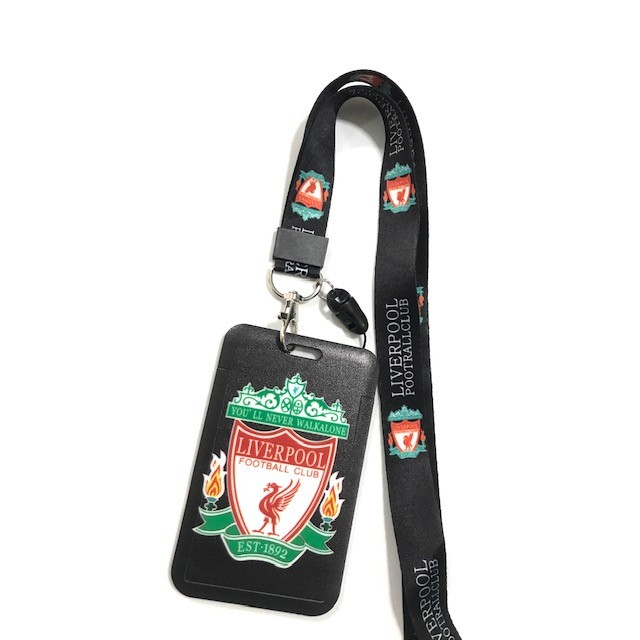 LVP ลิเวอร์พูล BLACK  ที่ใส่บัตร พร้อมสายคล้องคอ(2.5cm) ลายLVP ลิเวอร์พูล  สำหรับบัตร 5.5x8.5cm 798