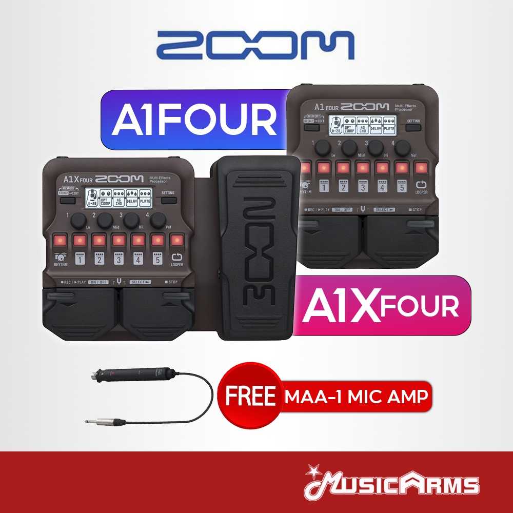 Zoom A1 FOUR / A1X FOUR มัลติเอฟเฟคกีต้าร์โปร่ง Acoustic Multi-Effects Processor รับประกันศูนย์ Musi