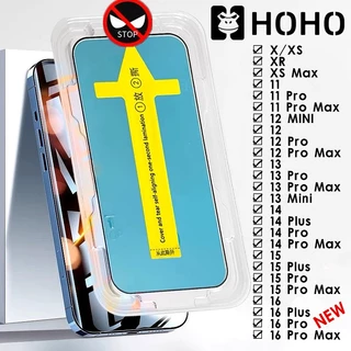 MT🔥ฟิล์มกระจกนิรภัย ใช้สำหรับ iPhone 17 Air 16e XR XS Max 11 12 13 14 15 16 17 Pro Max Plus ฟิล์มกระจกแบบมีตาข่ายกันฝุ่น
