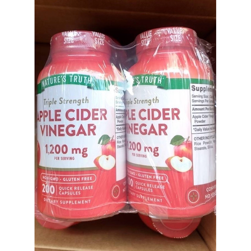อ่านดีๆก่อนสั่งสินค้าคาะ ราคาต่อ 1ชิ้น ***Exp Date 2027*** APPLE CIDER VINEGAR 1200 mg 200 เม็ด