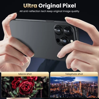 Wsken for ไอโฟน 16 Pro Max กระจกกันรอย เลนส์กล้อง Aluminium Lens สำหรับ iPhone 17 / 16 / 15 / 14 /13 HD ฟิล์มกระจกเต็มจอ