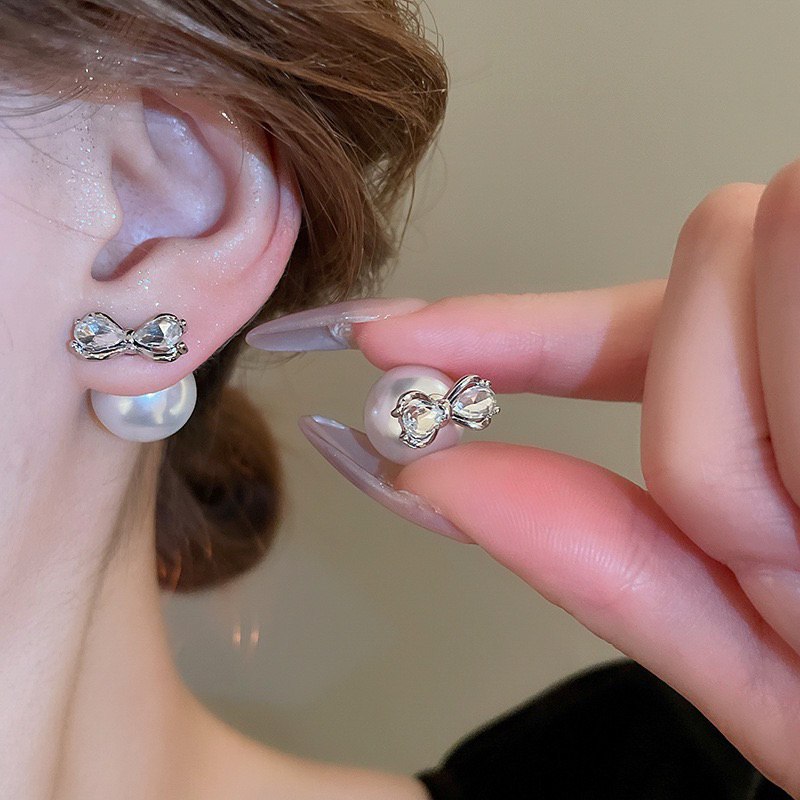 bow & pearl - mirning.earrings