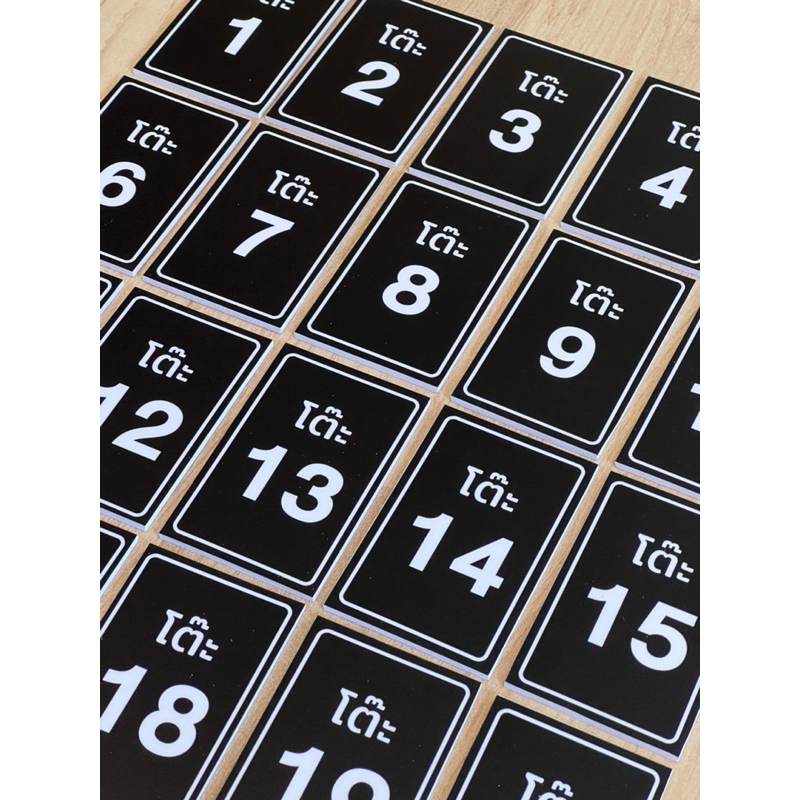 เลขโต๊ะ บัตรคิว NUMBER ”ชุดป้าย20ชิ้น“ พลาสวูด3มิล รูปที่ 5
