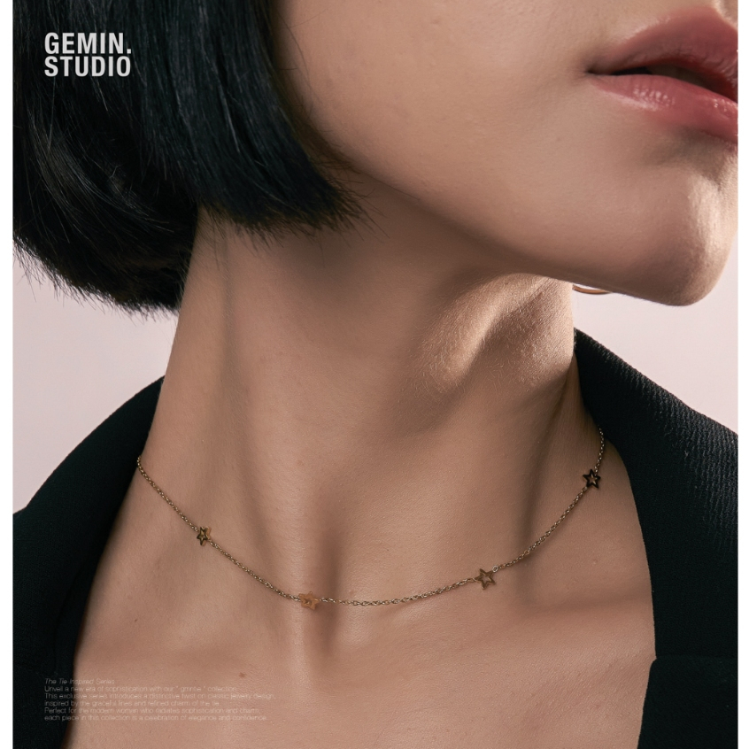 gemin. | #gmnnlaurora03 necklace สร้อย (ทอง/เงิน/โรสโกล์ด) gold & silver & rosegold เป็นสร้อยสั้นติดคอ