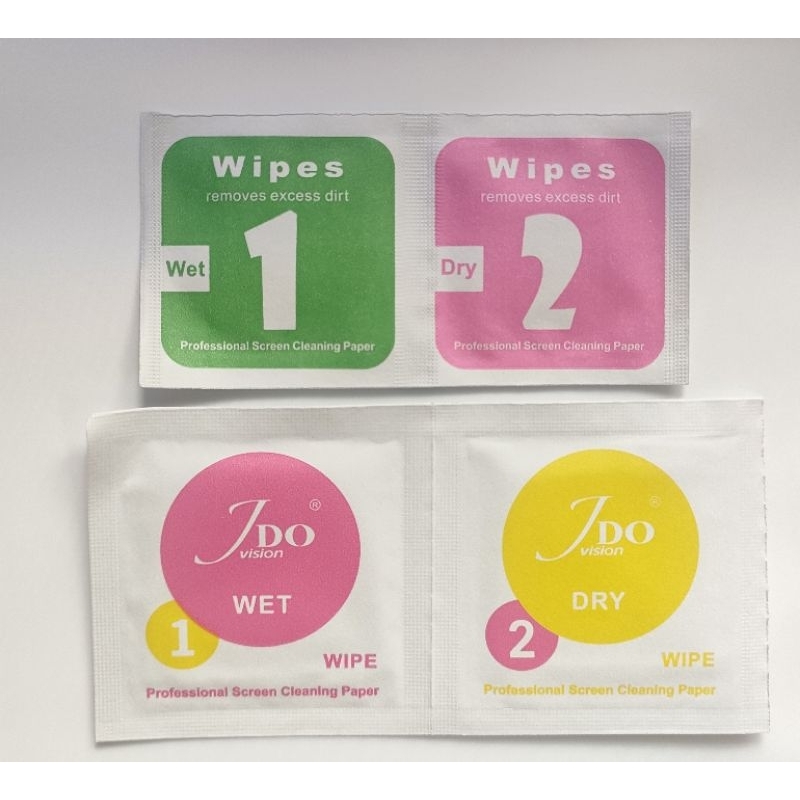 แผ่นแอลกอฮอล wet &dry เช็ดหน้าจอมือถือ ส่ง50คู่ /100คู่