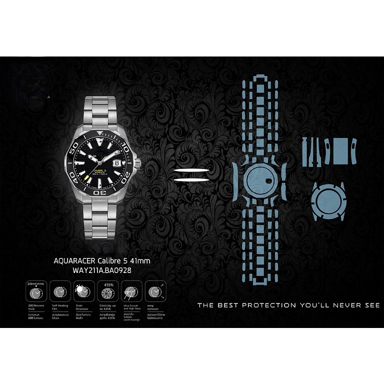 ฟิล์มกันรอยนาฬิกา Watch Protection Film Tag Heuer Aquaracer Calibre 5 41mm Ref.WAY211A.BA0928