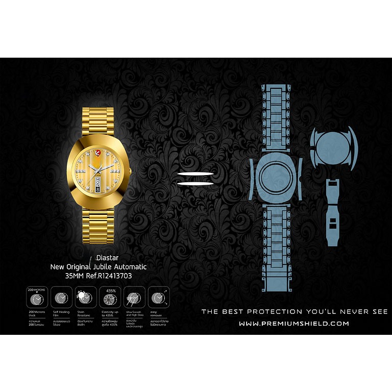 ฟิล์มกันรอยนาฬิกา Watch Protection Film สำหรับ แบรนด์ Rado Diastar New Original Jubile Automatic 35M