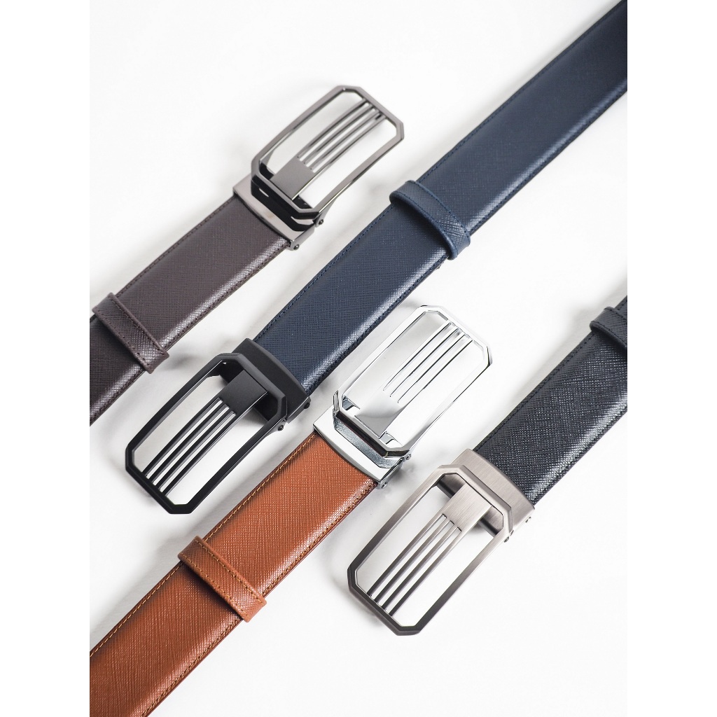 เข็มขัดหนังซาฟเฟียโน 1.3" แบบหัวปัก Saffiano leathet belt 1.3"