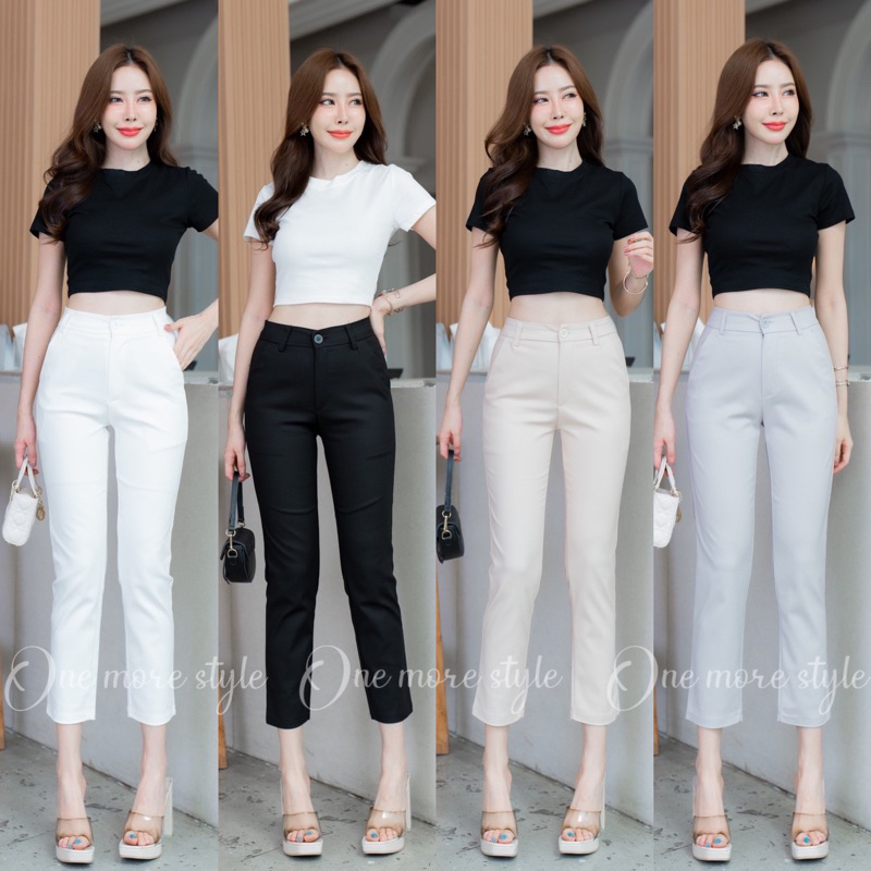 𝑵𝒆𝒘 𝑪𝒐𝒍𝒍𝒆𝒄𝒕𝒊𝒐𝒏 S-XXXLกางเกงทำงานขา9ส่วนผ้าดับเบิ้ลพรีเมียมพร้อมส่ง