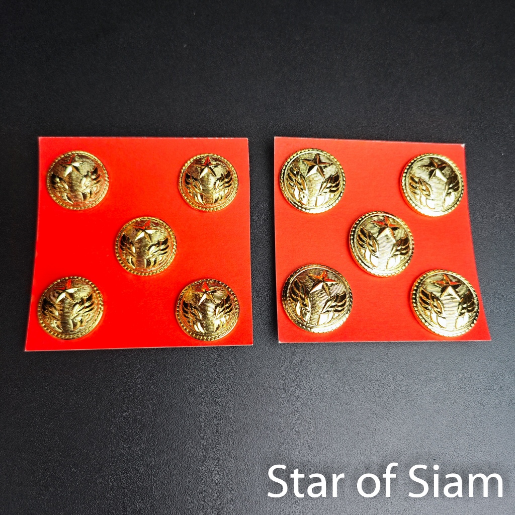 กระดุม​ ทหารอากาศ กระดุมทอง​ ชุดขาว แบบบุรุษ ทอ ทองเหลืองชุบ