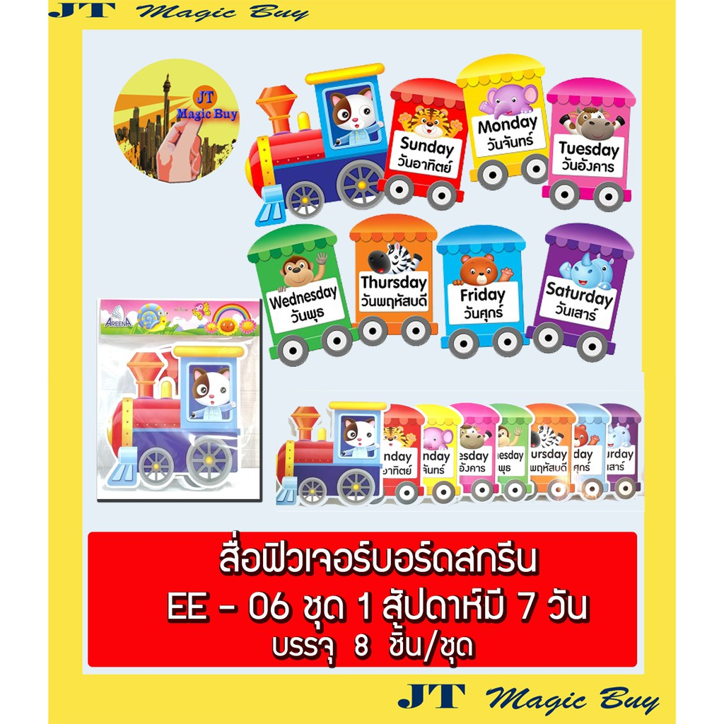 สื่อฟิวเจอร์บอร์ดสกรีน EE-06 ชุด 1 สัปดาห์มี 7 วัน ( บรรจุ 8 ชิ้น/ชุด )