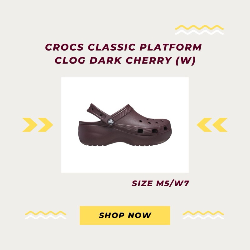 crocs classic platform clog dark cherry 🍒