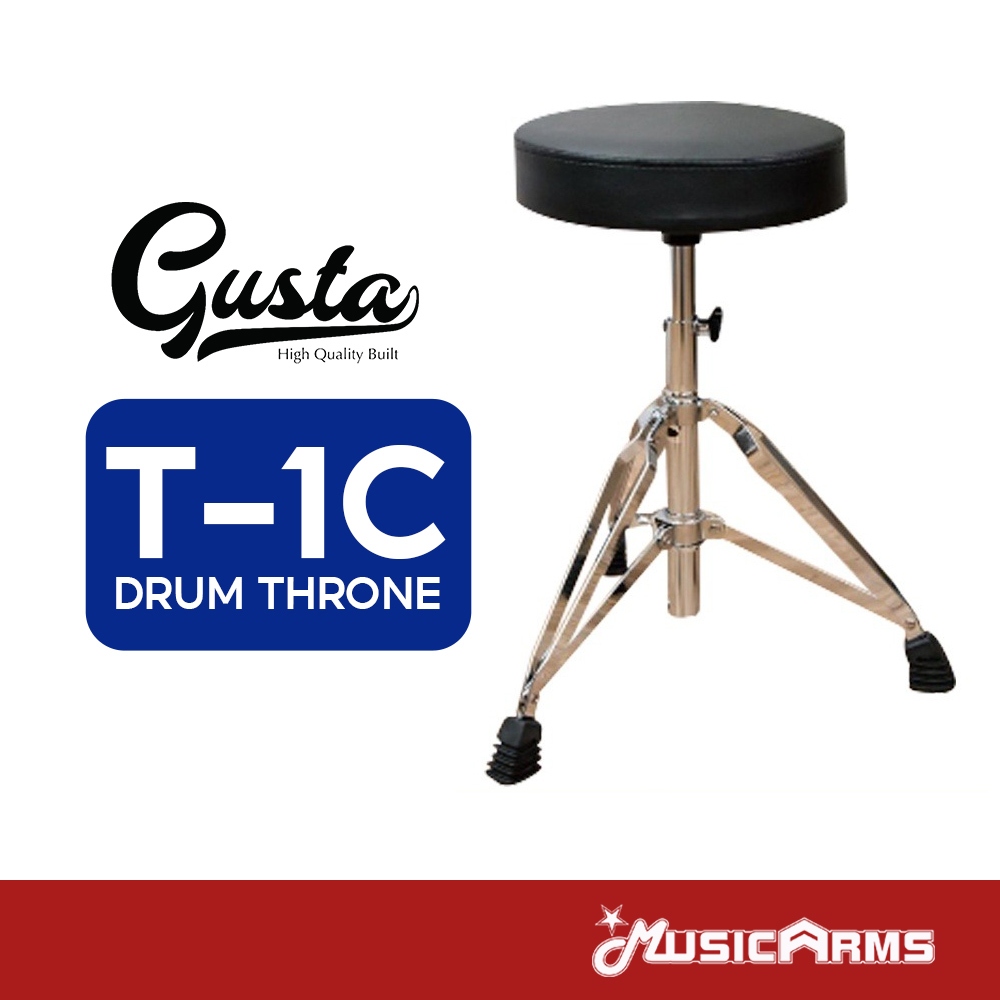 Gusta T-1C เก้าอี้้กลอง ขาตะเกียบคู่ ทำจากโลหะ ปรับระดับสูงต่ำได้ รองรับน้ำหนักได้มาก