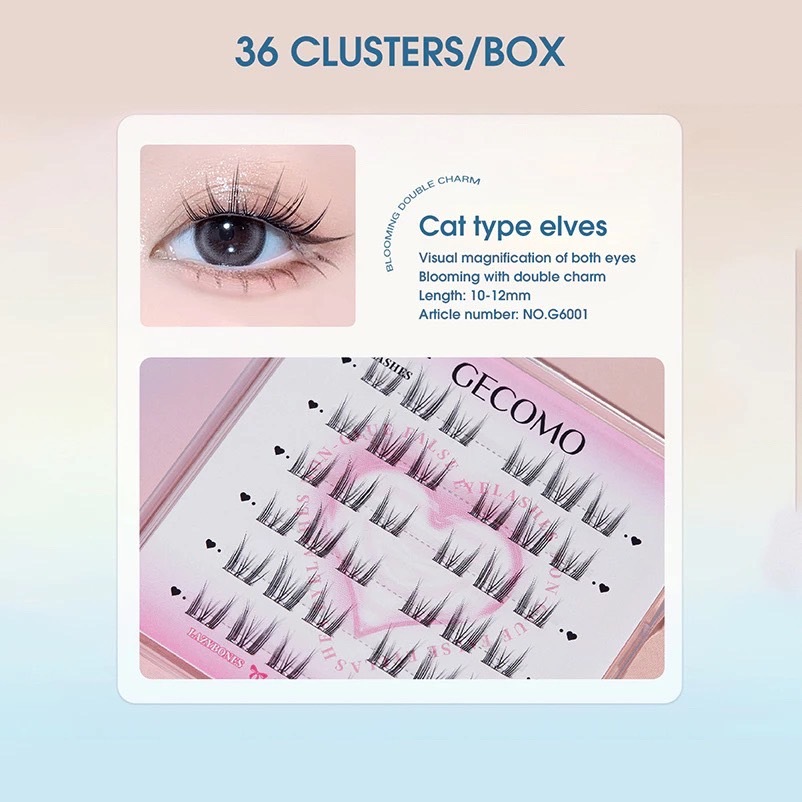 E171 GECOMO ขนตาปลอมแบบช่อ พร้อมติด ไม่ต้องใช้กาว ดูเป็นธรรมชาติ ติดทน - 3
