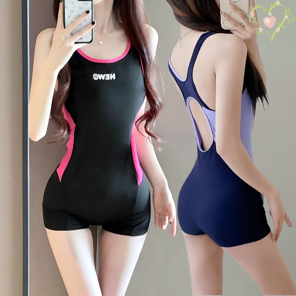 BikiniSexy 🩱🩱 ชุดว่ายน้ำวันพีช ชุดว่ายน้ําผู้หญิง การจับคู่สี เว้าหลัง มุมแบน มีฟองน้ำ ส่งจากไทย