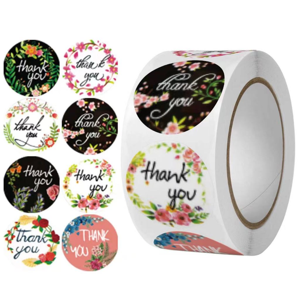 สติ๊กเกอร์ขอบคุณ 2.5ซม(500 ดวง ) thankyou sticker