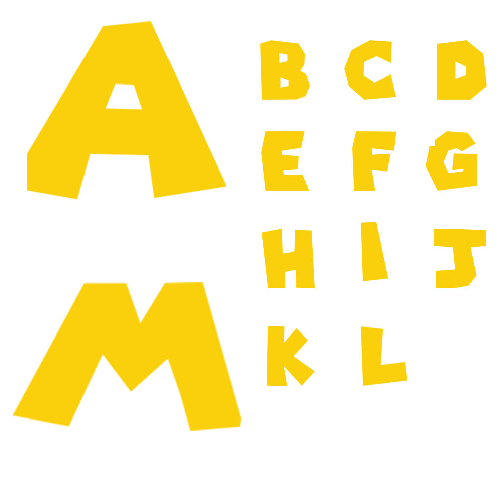 ตัวรีดร้อนติดเสื้อผ้า ตัวอักษร A-Z ฟ้อนสวย สีเหลือง (มี 4 สี สีอื่นลงแยกโพสไว้ค่ะ) รีดได้ทุกเนื้อผ้า