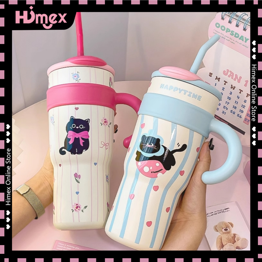 Himex แก้วน้ำเก็บความเย็น สแตนเลส316 ขวดน้ำเด็ก 700ml/1200ml แก้วเยติมีหูหิ้ว กระบอกน้ำเก็บความร้อน 23/40oz เครื่องดื่ม