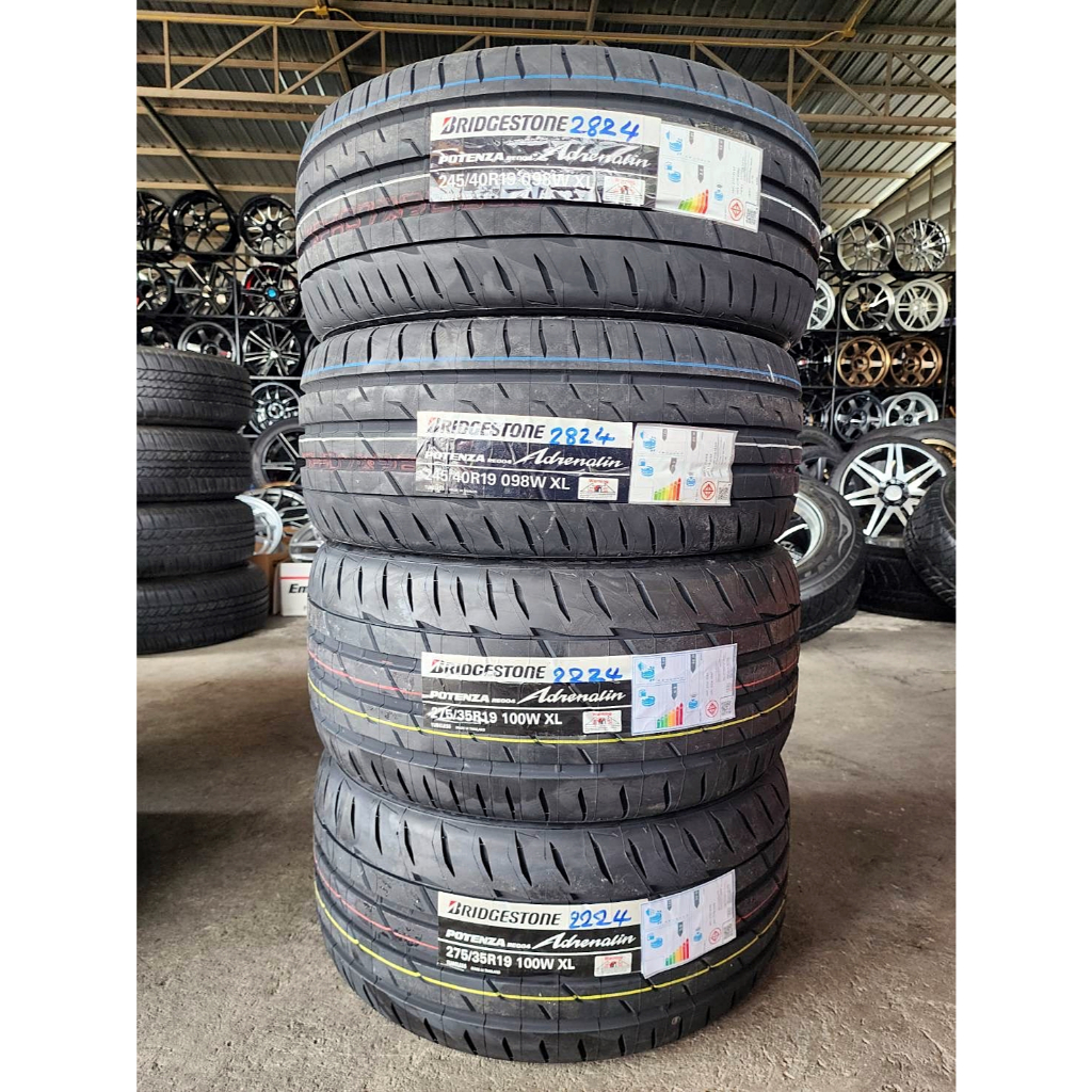 🔴 ยาง "#บริดจสโตน" Bridgestone Potenza Adrenalin RE004 245/40R19 กับ 275/35R19 *** ยางใหม่ ปี 24 ***