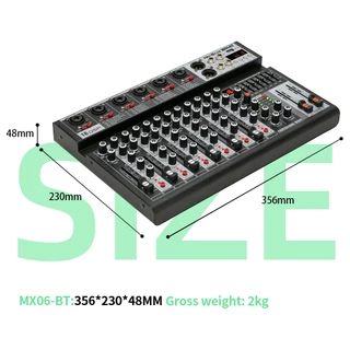 NEW BAXS เครื่องผสมเสียง เครื่องผสมมืออาชีพ มิกเซอร์ 4/6 ช่อง MX06-BT/MX04-BTเครื่องผสมสัญญาณ EQ ผล 99 DSP สัญญาณ USB