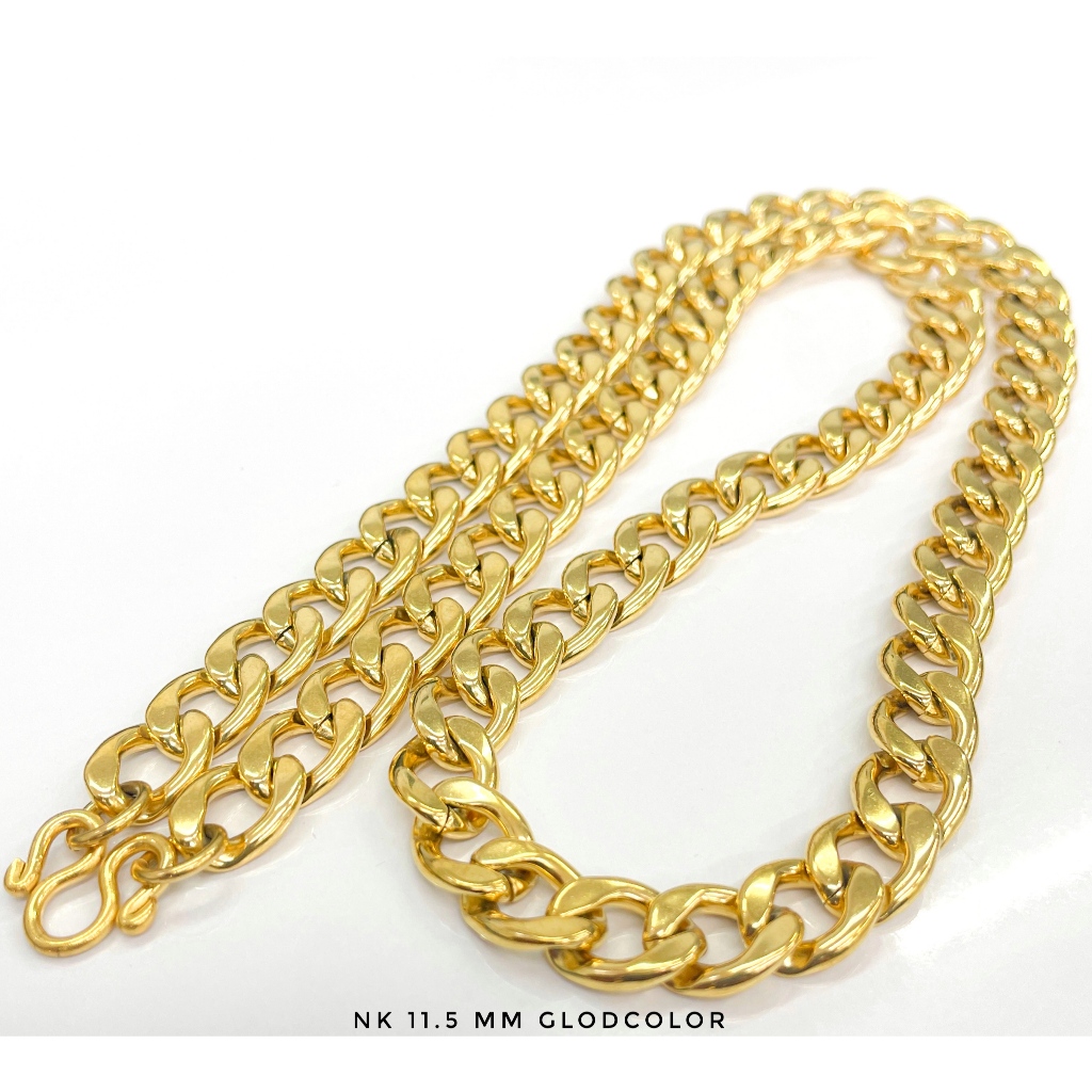 G-724 สร้อยสแตนเลสลายห่วงNKกว้าง11.5mm ยาว20นิ้ว22และ26นิ้วสีGoldสแตนเลสเลเซอร์ไม่ลอกไม่ดำใส่อาบน้ำได้เลือกเปลี่ยนตะขอไ