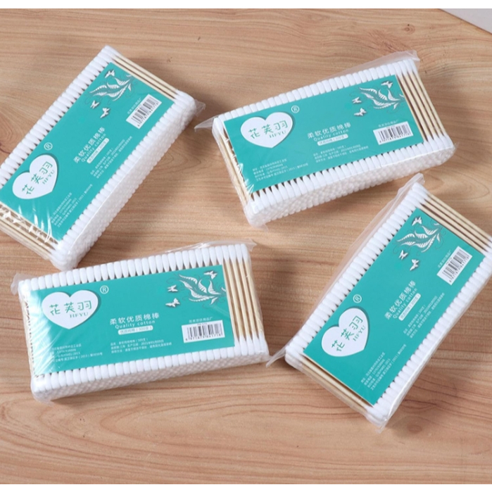 คอตตอนบัด สำลีก้าน 300 ก้าน Cotton buds สำลีปั่นหูด้ามไม้ สำลีไม้ สำลีเช็ดเครื่องสำอาง