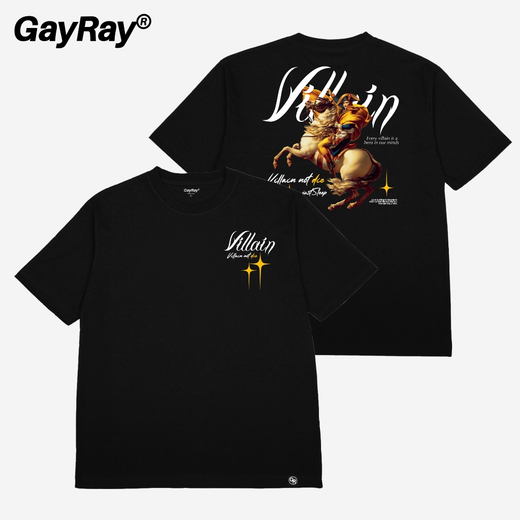 GayRay ⎰Villian.⎱ เสื้อยืดโอเวอร์ไซส์ Cotton 100% นุ่่ม ใส่สบาย