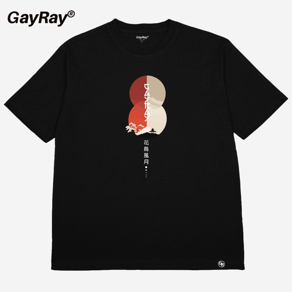 GayRay ⎰Kachoufuugetsu.⎱  เสื้อยืดโอเวอร์ไซส์ Cotton 100% นุ่่ม ใส่สบาย