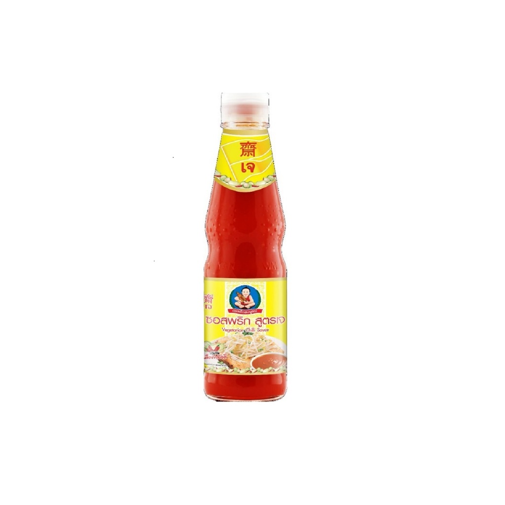 ตราเด็กสมบูรณ์ ซอสพริกสูตรเจ 360 ก. / Deksomboon Brand  Vegetarian Chili Sauce 360 g