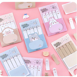 กระดาษโน๊ต ที่คั่น 2 in 1 MEOVV น่ารัก จากเกาหลี Sticky notes กระดาษโน้ต index โพสติด แมว หมี แกะ เครื่องเขียน post if