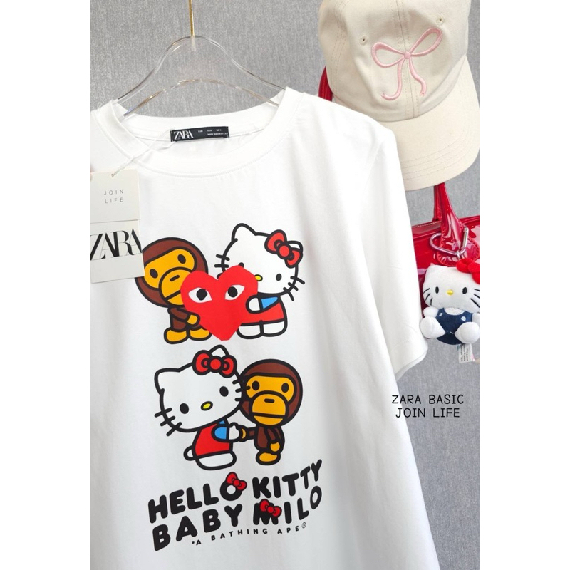 พร้อมส่ง 🎉 เสื้อยืดแฟชั่น ป้ายZara อก42 ยาว25 ผ้าซาร่าเนื้อนุ่มเด้ง คอกลม แขนสั้น งานสกรีนน่ารักๆ ดีเทลการออกแบบทันสมัย