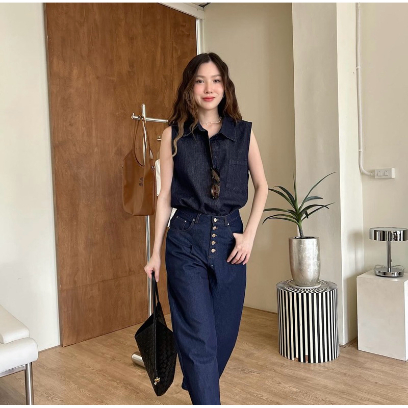 tshopofficial Smoky denim top