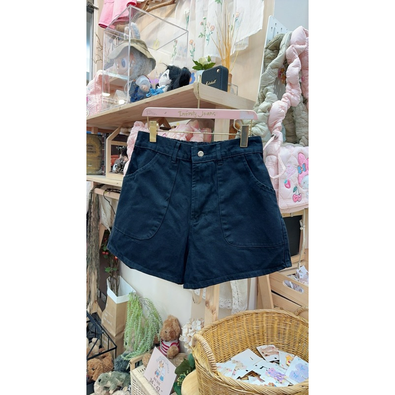 IN001กางเกงยีนส์ขาสั้นสาวอวบ ขาสั้นยีนส์ไซส์ใหญ่รุ่นสีพื้นเอว 34-42