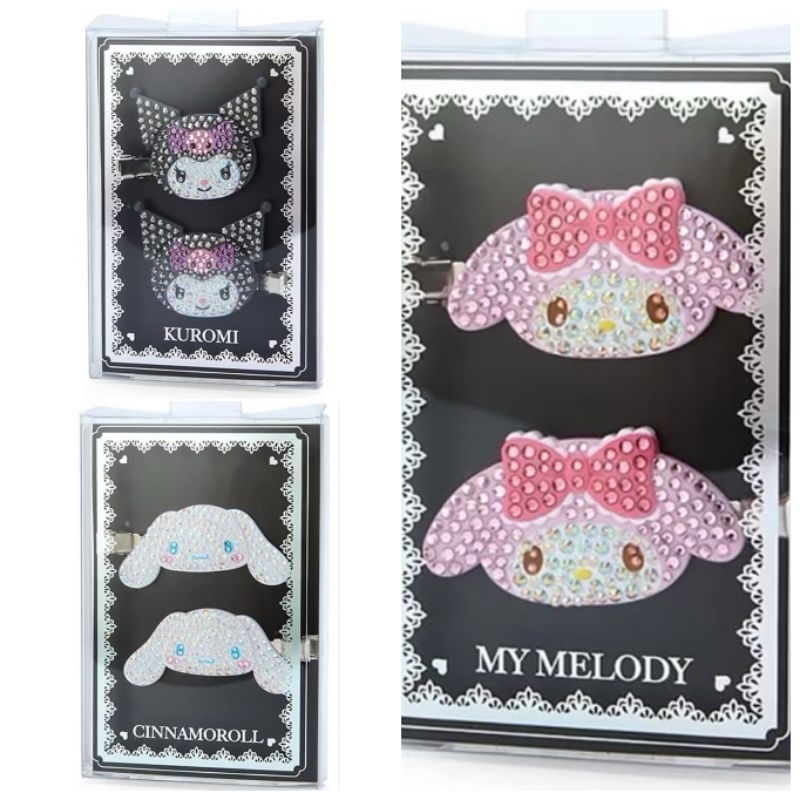 [พร้อมส่ง] กิ๊บเพชร Sanrio Japan แท้ Kuromi, My Melody, Cinnamoroll น่ารักมาก