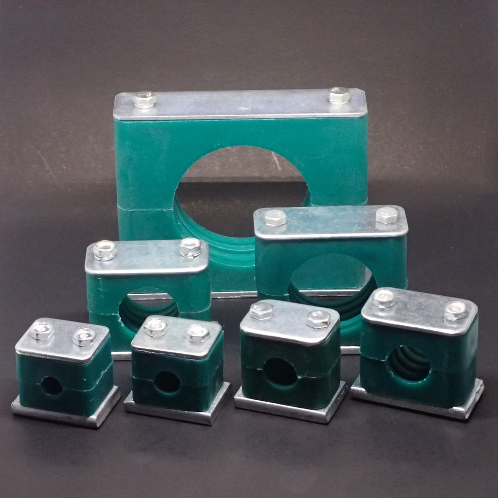 ที่ยึดท่อ/แคล้มรัดท่อไฮดรอลิค แรงดันสูง HPEOK TUBE CLAMP (GREEN) 3/8" - 2-5/8" Copper Tube Supporter