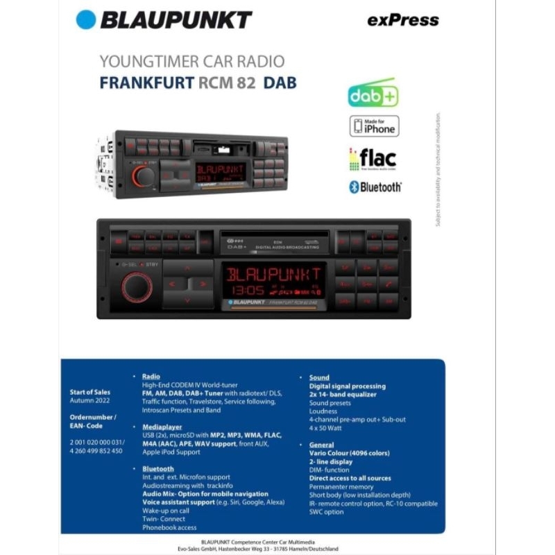 Blaupunkt RCM 82 DAB for BMW E30 E34 E36