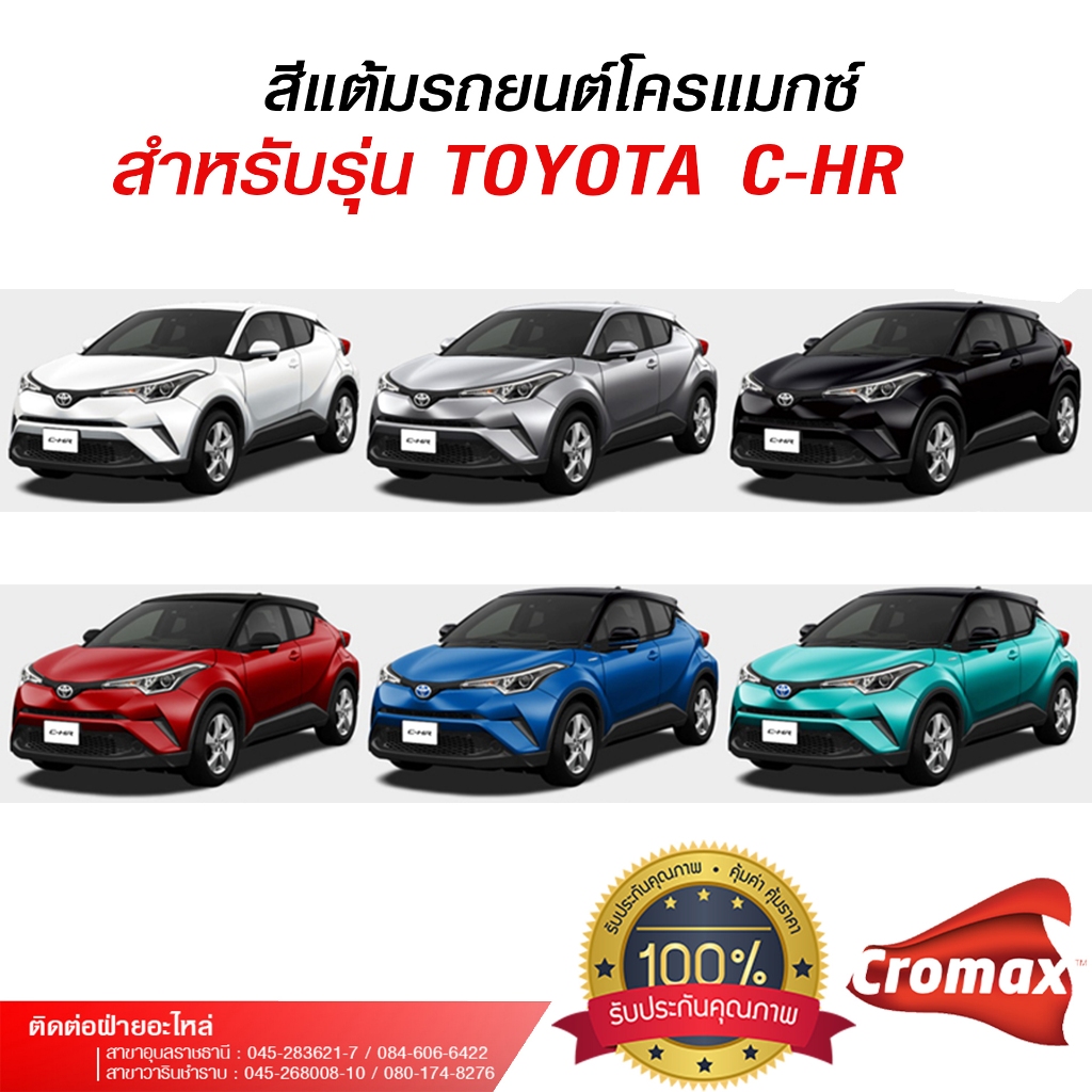 สีแต้มรถยนต์โครแมกซ์ สำหรับรถยนต์ TOYOTA C-HR 2023 โตโยต้า C-HR 2023