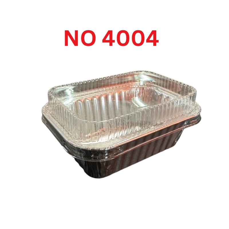 ถ้วยฟอยล์ ขนาด 4004 50ชุด ส่งฟรี พร้อมฝา ถ้วยฟอยล์ใส่อาหาร