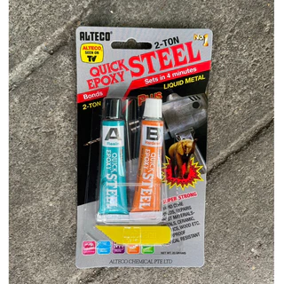 [ของแท้ ‼️] ALTECO กาวปะเหล็กแห้งเร็ว สารพัดประโยชน์ หลอดคู่ 2 ตัน ALTECO สูตรแห้งเร็ว4นาที ใช้งานซ่อมที่ต้องการความเร็ว