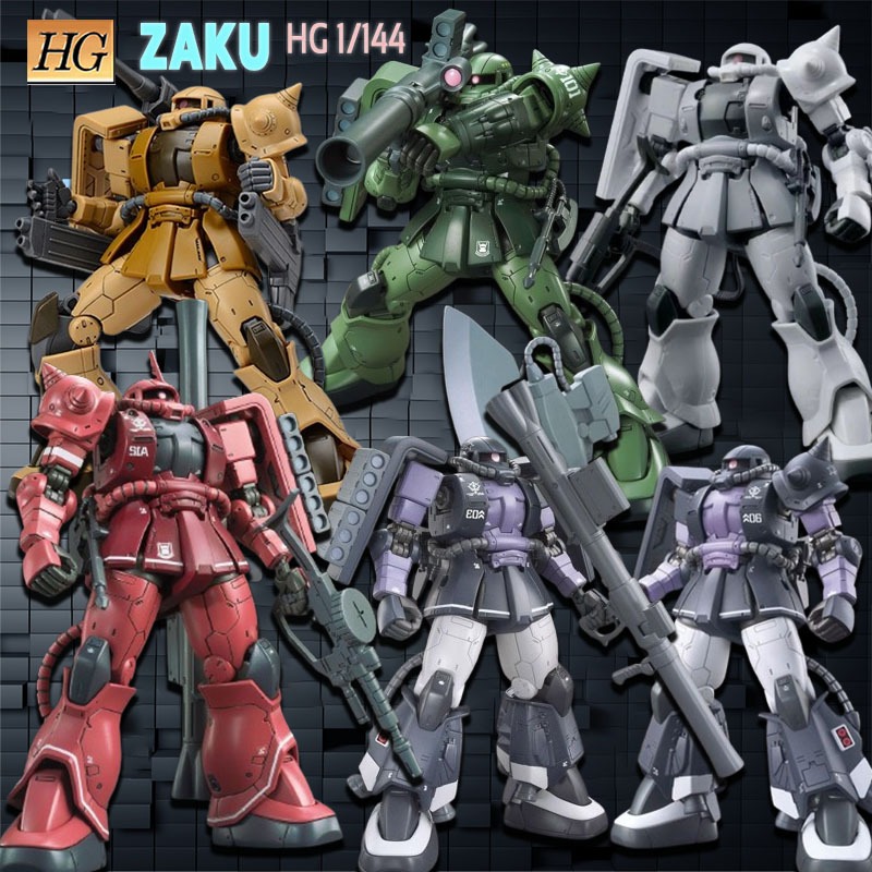 hg gundam zaku iiกันพลา1/144(กล่องสี)แถม ขาตั้ง KAMPFER Transient PERFECT STRIKE กันดั้ม โมเดลตัวต่อ