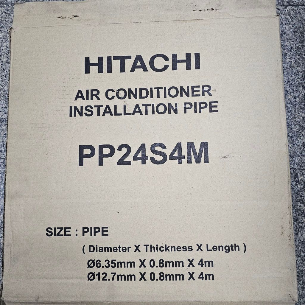 ท่อน้ำยาแอร์สำเร็จรูป Hitachi ฮิตาชิ ขนาด 1/4, 1/2 หนา 0.7 mm ยาว 4 เมตร ของแท้ 100%