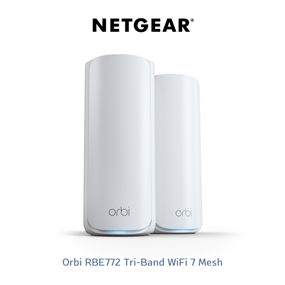 NETGEAR Orbi RBE772 Tri-Band WiFi 7 Mesh (1 Router+1 Satellite)