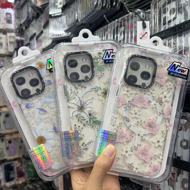 Mikalen เคสแม่เหล็ก ลายดอกไม้ สำหรับ iPhone 16 16Pro 16ProMax