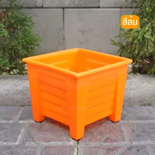 กระถางเหลี่ยม 6นิ้ว กระถางต้นไม้สี่เหลี่ยม 6นิ้ว สีสดใส กระถางต้นไม้